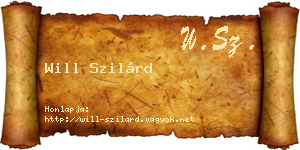 Will Szilárd névjegykártya