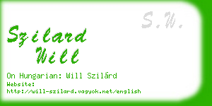 szilard will business card