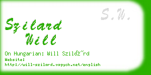 szilard will business card